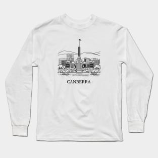 canberra line art illustration Long Sleeve T-Shirt